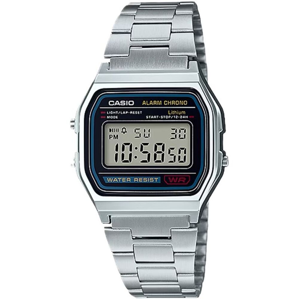 Casio Men’s Digital Watch with Silver-Toned Dial - A158WA-1
